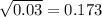 \sqrt{0.03}  = 0.173