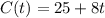 C(t)=25+8t