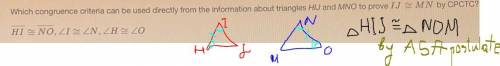 Which congruence criteria can be used directly from the information about triangles HIJ and MNO to p