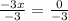 \frac{-3x}{-3} =\frac{0}{-3}