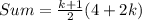 Sum = \frac{k+1}{2}(4 + 2k)