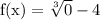 \rm f(x) = \sqrt[3]{0} - 4