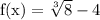 \rm f(x) = \sqrt[3]{8} - 4