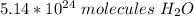 5.14 *10^{24} \ molecules \ H_2 O