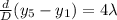 \frac{d}{D} (y_5-y_1) = 4\lambda