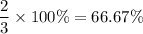 \dfrac{2}{3}\times100\%=66.67\%