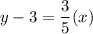 y-3=\dfrac{3}{5}(x)