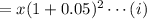 = x(1+0.05)^{2}\cdots(i)