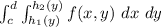 \int^d_c \int ^{h_2(y)}_{h_1(y)} f(x,y)\ dx \ dy