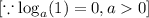 [\because \log_a(1)=0, a0]