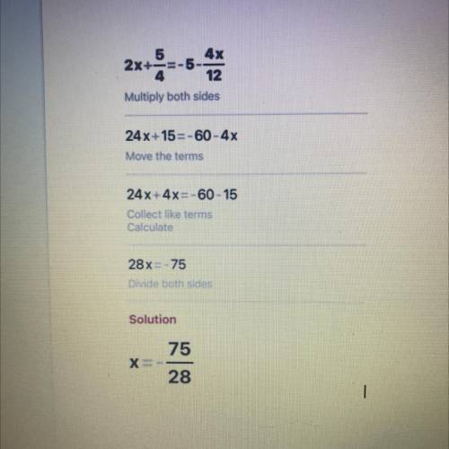 2x + 5/4 = -5 -4x/12
Solve for x to make the proportion true.