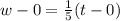 w - 0 = \frac{1}{5}(t-0)