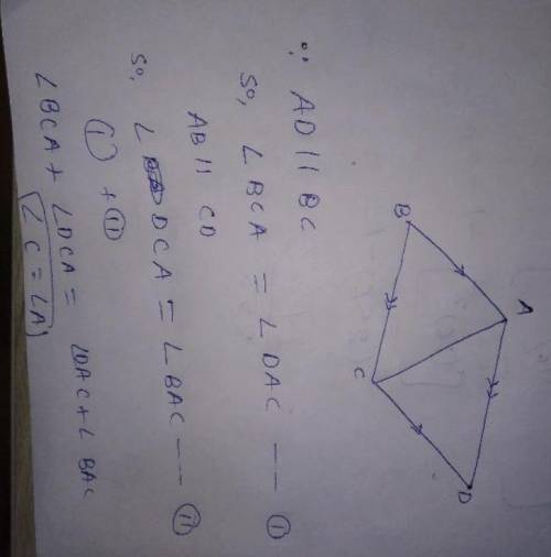 A, B, C, and D are the four angles of a parallelogram. a.Show that angle A = angle C

b.Show that an