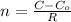 n = \frac{C-C_{o}}{R}