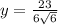y= \frac{23}{6\sqrt{6}}