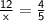 \sf{ \frac{12}{x}  =  \frac{4}{5}}