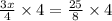 \frac{3x}{4}\times 4=\frac{25}{8}\times 4