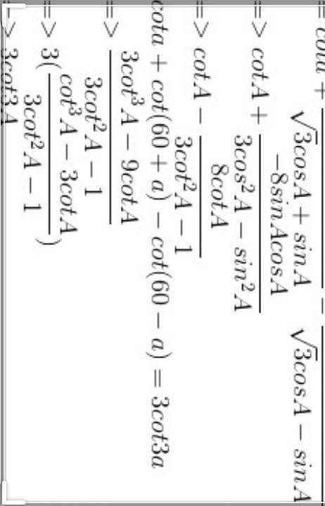 Can some one help me with this trigonometry problem?

CotA + cot(60+A)-cot(60-A)=3cot3A
how can i pr