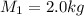 M_1=2.0kg