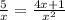 \frac{5}{x}=\frac{4x+1}{x^2}