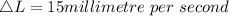 \triangle L=15 millimetre\ per\ second