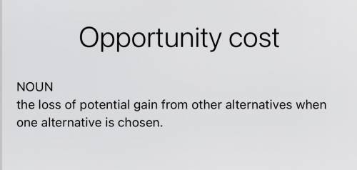 Which answer best defines opportunity cost

A. what it cost to take advantage of a great savings opp