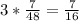 3*\frac{7}{48}=\frac{7}{16}