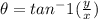 \theta=tan^-1(\frac{y}{x})