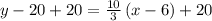 y-20+20=\frac{10}{3}\left(x-6\right)+20