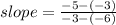 slope =  \frac{ - 5 - ( - 3)}{ - 3 - ( - 6)}  \\