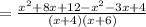 =\frac{x^2+8x+12-x^2-3x+4}{\left(x+4\right)\left(x+6\right)}