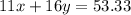 11x+16y=53.33