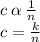 c\:\alpha \:\frac{1}{n} \\c=\frac{k}{n}