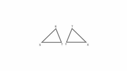 Complete the pairs of corresponding parts if △RST ≅ △TXY.

__
RS =
TX
XY
TY