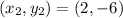 (x_2,y_2) = (2,-6)