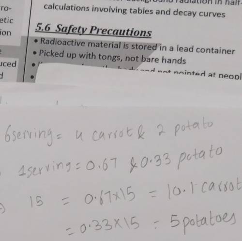 PLS HELP IM DESPERATE

Mark's soup recipe makes 66 servings and uses 44 carrots and 22 potatoes. Tel