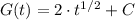 G(t) = 2\cdot t^{1/2} + C