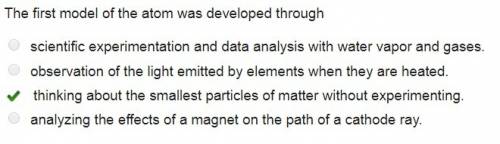 The first model of the atom was developed through