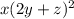 x ( 2y + z ) ^{2}