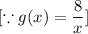 [\because g(x)=\dfrac{8}{x}]