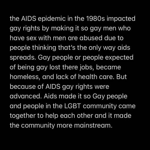 How did the AIDS epidemic in the 1980s impact gay rights