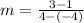 m=\frac{3-1}{4-\left(-4\right)}