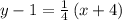 y-1=\frac{1}{4}\left(x+4\right)