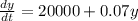 \frac{dy}{dt}=20000+0.07 y