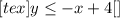  [tex]y\leq -x+4[\tex] 