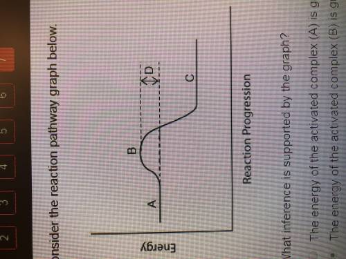 What inference is supported by the graph?  the energy of the activated complex (a) is greater than t