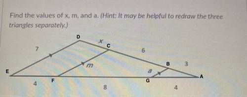 What are the values of m x and a