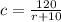 c =  \frac{120}{r + 10}