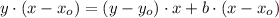 y\cdot (x-x_{o}) = (y-y_{o})\cdot x + b\cdot (x-x_{o})