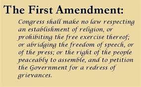 Which amendment is mostly about freedom of religion, speech, press, petition and assembly?